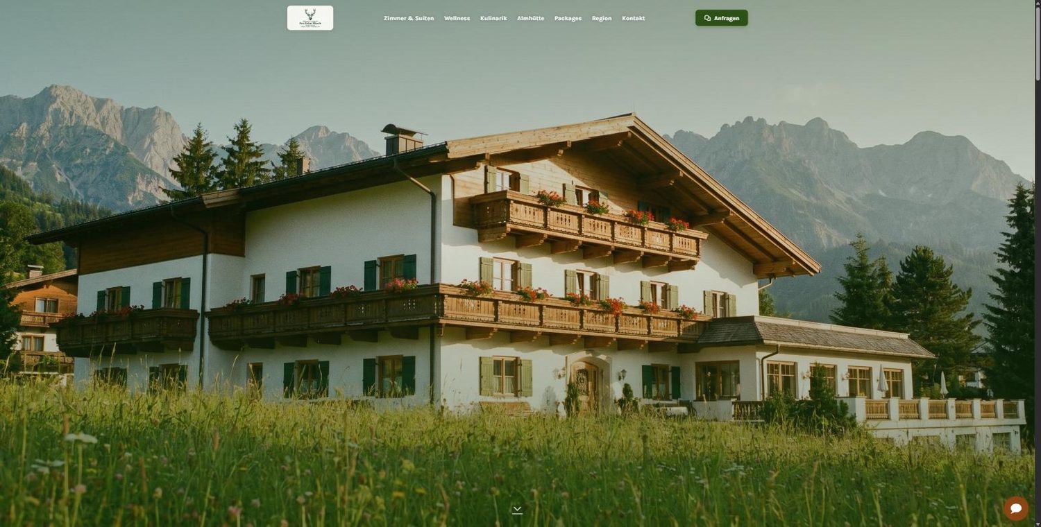 Demo-Website Wellness- & Landhotel Der Grüne Hirsch mit digitalem KI-Concierge